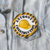 ブラック&イエロー建築懸命ハット4th誕生日 缶バッジ (インサイチュ)