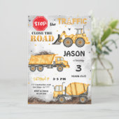 ブラック&イエロー建築誕生日招待状 招待状 (スタンド正面)