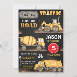 ブラック&イエロー建築誕生日招待状 招待状