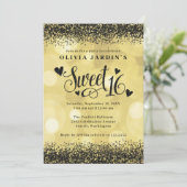 ブラック&イエロー金ゴールドグラムスウィート16 招待状 (スタンド正面)