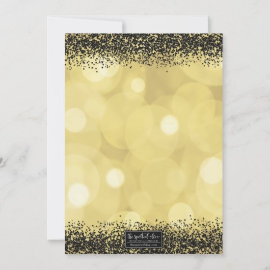 ブラック&イエロー金ゴールドグラムスウィート16 招待状 (裏面)