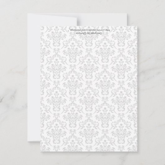 ブラック イエロー アクア ダマスク 結婚式 オーダーメイド ゲスト名札 招待状 (裏面)