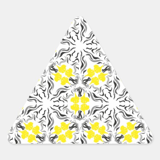 ブラック イエロー グレートデーン 三角形シール (正面)