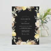 ブラック＋イエロー＋レモン＋ユーカリの結婚式 招待状 (スタンド正面)