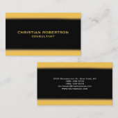 ブラック・イエロー・金ゴールド・コンサルタント・ビジネス・カード 名刺 (正面/裏面)