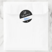 ブラック(イニシャルレター&名前)こんにちは、私の名前 ラウンドシール (バッグ)