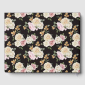 ブラック、イボリー、ゴールドの花柄 ブライダルシャワー ゲストブック (裏面)