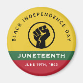 ブラック・インディペンデンス・デイ1865年曲線文字 マグネット (正面)