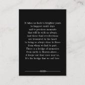 ブラック·イン·ラブ·イン·ラブ·メモリーツリー葬祭記念カード 名刺 (裏面)