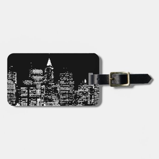 ブラック&ウィテニューヨークシティナイト ラゲッジタグ (正面横)