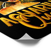 ブラック・ウィメンズアフロヘアアートAQUARIUSクイーン2月 ポスター (角)