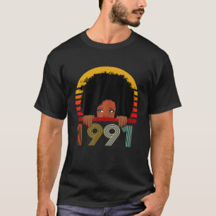 ブラック・ウィメンズ1991年30歳の誕生日ブラック・クイーン，ヴィンタグ Tシャツ