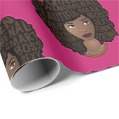 ブラック・ウィメンズ、ピンク・マゼンタ ラッピングペーパー (ロールコーナー)