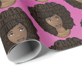 ブラック・ウィメンズ、ピンク・マゼンタ ラッピングペーパー (ロールコーナー)