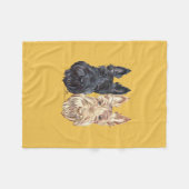 ブラック&ウィートンスコティッシュテリア フリースブランケット (正面(横))