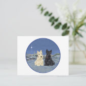 ブラック&ウィートンティッシュテリアースウィンター ポストカード (スタンド正面)