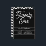 ブラック&ウィーモダンズ21歳の誕生日パーティー 招待状<br><div class="desc">ブラック&ウィザ二十一 |モダン誕生日パーティの招待状。</div>