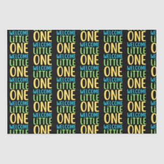 ブラック「ウェルカムリトルワン」赤ちゃんシャワー 薄葉紙