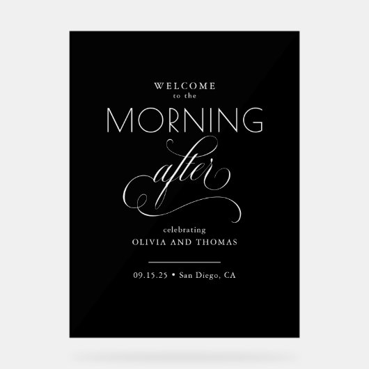 ブラック・ウェルカム結婚の翌朝 アクリルサイン (正面)