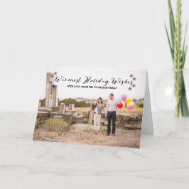 ブラック・ウォームスト・ホリデー・ウィッシュズ・フォト・グリーティング・カード シーズンカード