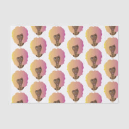 ブラック・ウーマンカラフル・オレンジ・ピンクアフロ 薄葉紙