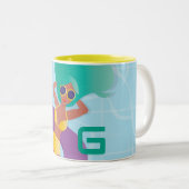 ブラック・ウーマン・イン・プールイニシャル ツートーンマグカップ (正面右)