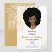 ブラック・ウーマン(シェード、トロピカル金ゴールド21歳) 招待状 (正面/裏面)