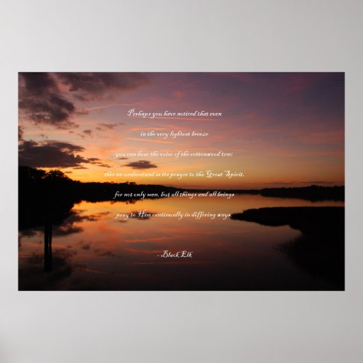 ブラック・エルク引用文 – おそらく気づいたことがあるだろう… ポスター (正面)