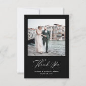 ブラック | エレガイタリアンンス二結婚枚 サンキューカード (正面)