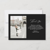 ブラック | エレガイタリアンンス二結婚枚 サンキューカード (裏面)
