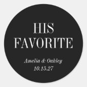 ブラック・エレガントなウェディングが彼のお気に入りのカスタム ラウンドシール (正面)