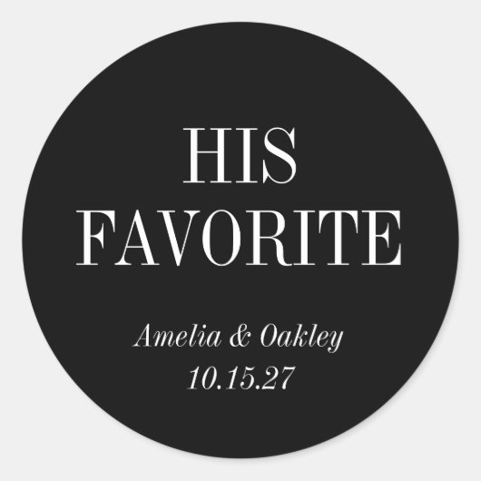 ブラック・エレガントなウェディングが彼のお気に入りのカスタム ラウンドシール (正面)