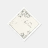 ブラック&エレガントクリーム猫好きベビーシャワー スタンダードカクテルナプキン (角)