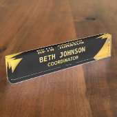 ブラック&エレガントゴールデンデスクネームプレート デスクネームプレート (側面)