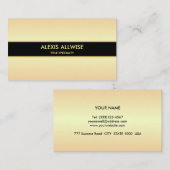 ブラック&エレガントゴールデンメタリックの外観 名刺 (正面/裏面)