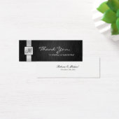 ブラック&エレガントシルバーの結婚お礼ラベル (デスク)