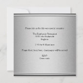 ブラック&エレガントシルバーメタル30th誕生日パーティー 招待状 (裏面)