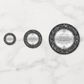 ブラック&エレガントシルバー結婚の記念日 コンフェッティ (正面)