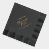 ブラック | エレガントスタイリッシュレタリング退職パーティー 箔ナプキン (左)