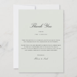 ブラック&エレガントセージグリーンサンキューカード サンキューカード