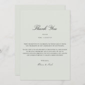 ブラック&エレガントセージグリーンサンキューカード サンキューカード (正面/裏面)