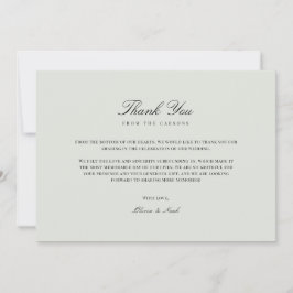 ブラック&エレガントセージグリーンサンキューカード サンキューカード