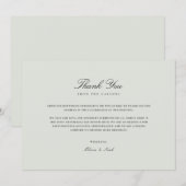 ブラック&エレガントセージグリーンサンキューカード サンキューカード (正面/裏面)