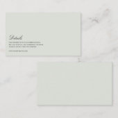 ブラック&エレガントセージ・グリーン結婚ズ詳細 エンクロージャーカード (正面/裏面)