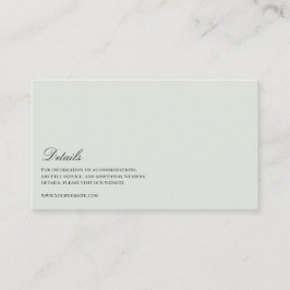 ブラック&エレガントセージ・グリーン結婚ズ詳細 エンクロージャーカード