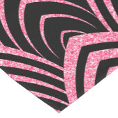 ブラック&エレガントピンクグリッターアートデコパターン ショートテーブルランナー (コーナー)