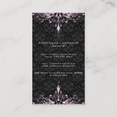 ブラック&エレガントピンクルックヴィンテージフローラマスク 名刺 (裏面)