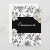 ブラック&エレガントホワイトキンセアニェラ招待状 招待状 (正面/裏面)