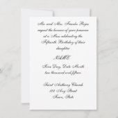 ブラック&エレガントホワイトキンセアニェラ招待状 招待状 (裏面)