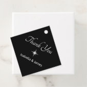 ブラック&エレガントホワイトサンキューメッセージカード フェイバータグ (インサイチュ)